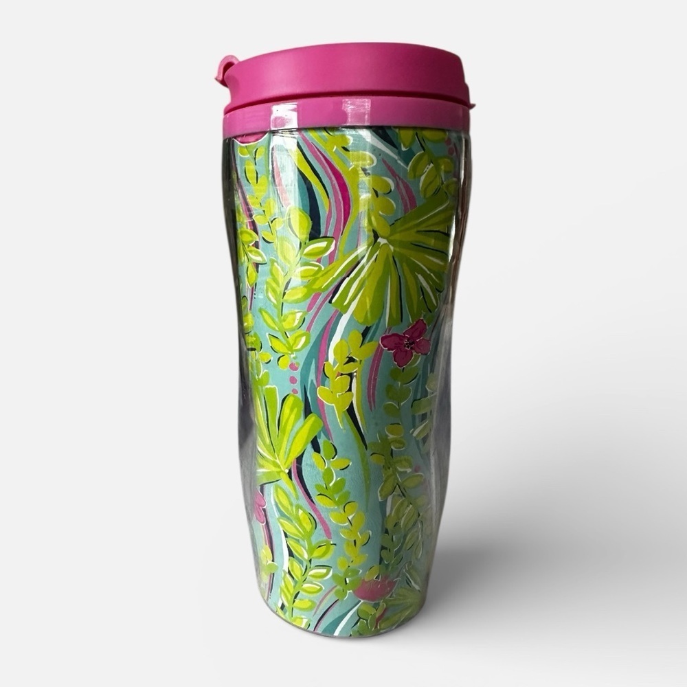 Lilly Pulitzer 12 Oz Thermal Screw On Top Flip Lid Travel Tumbler Mug Coffee Y3